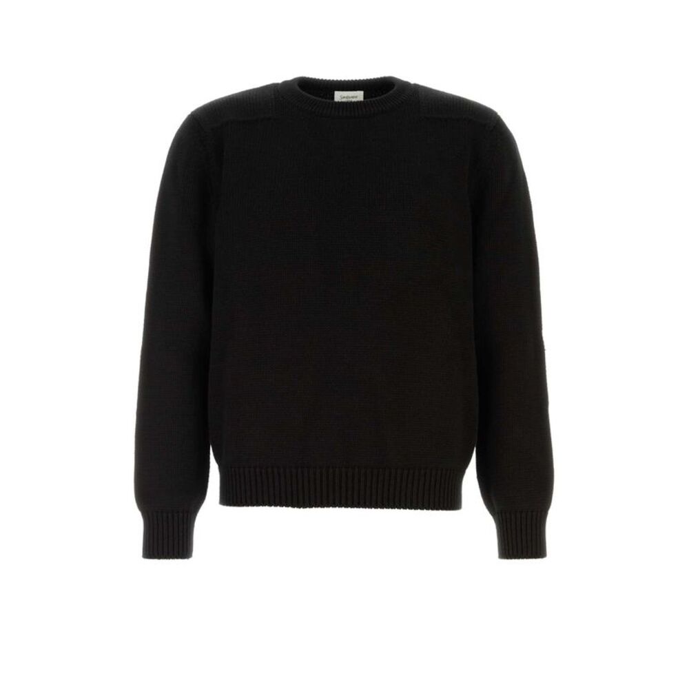 Saint Laurent Men Black Cotton Sweater